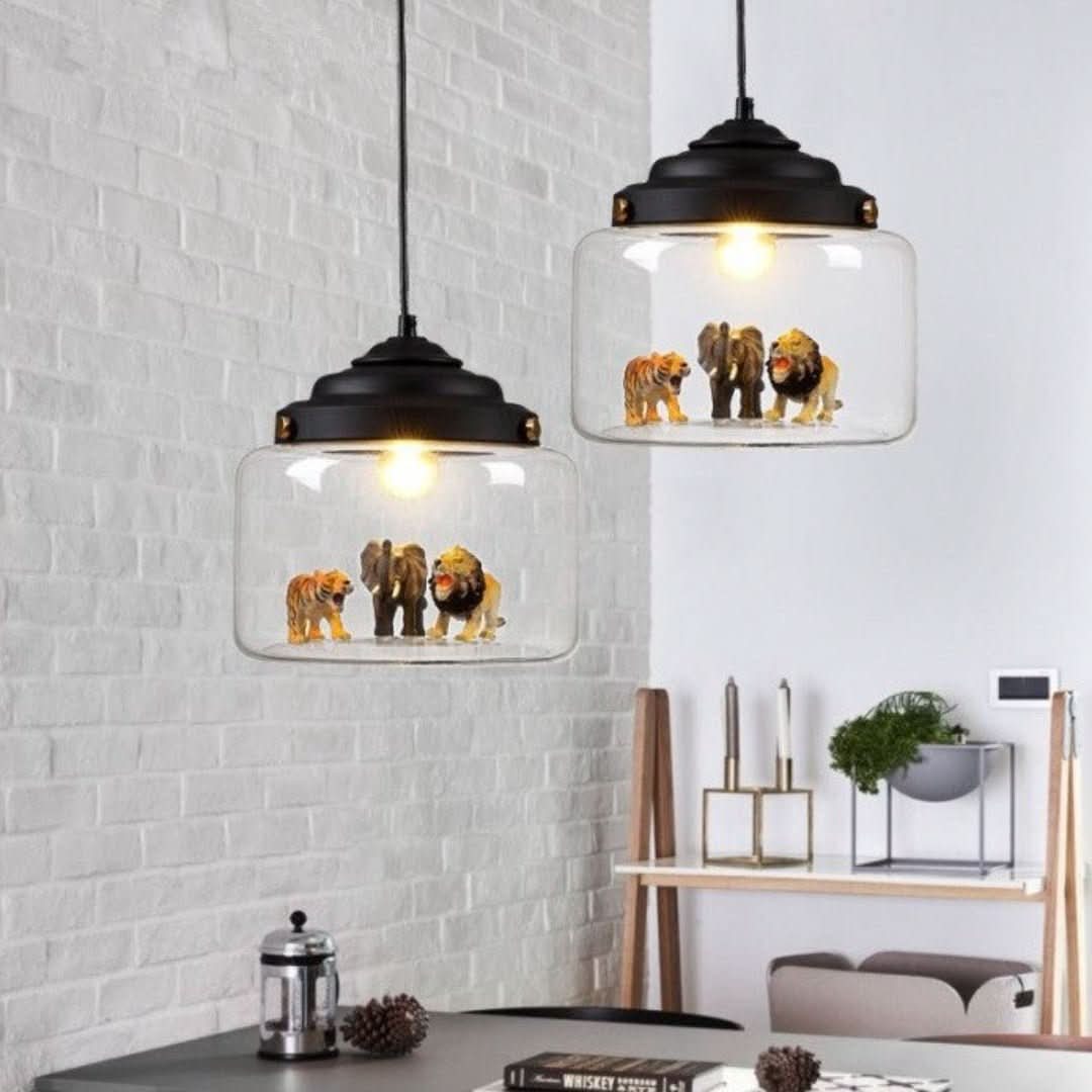 Little Zoo | Lámpara colgante con sombra de vidrio-Lamps-VyFlair