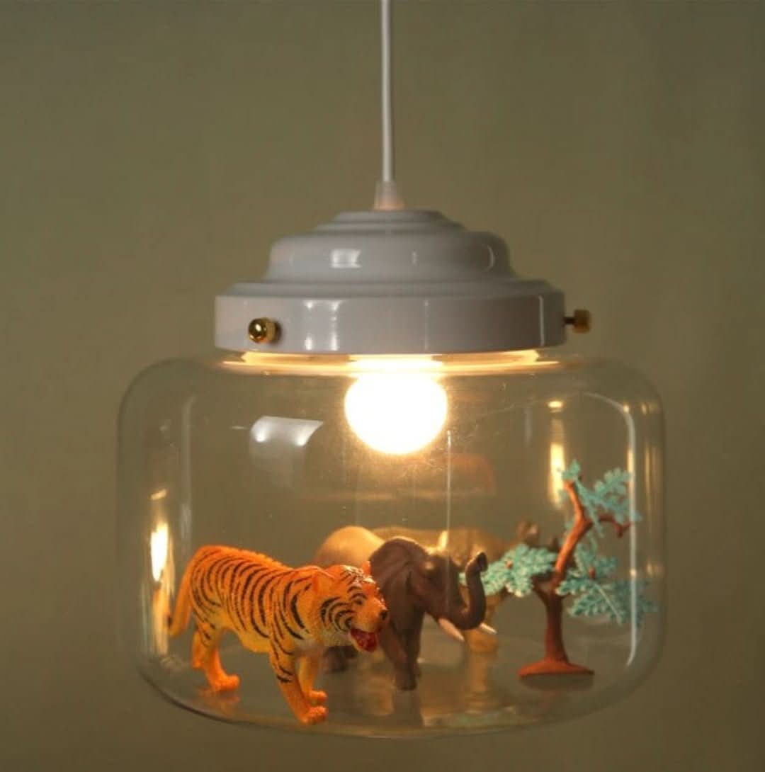 Little Zoo | Lámpara colgante con sombra de vidrio-Lamps-VyFlair