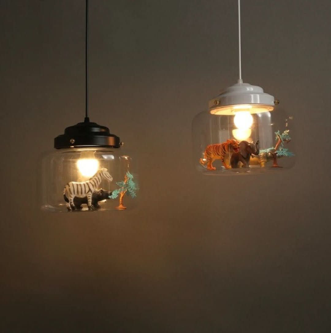 Little Zoo | Lámpara colgante con sombra de vidrio-Lamps-VyFlair
