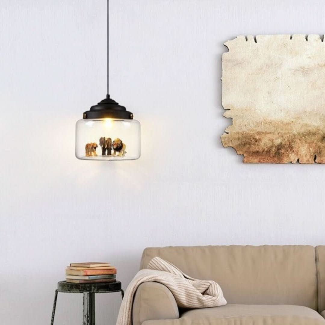 Little Zoo | Lámpara colgante con sombra de vidrio-Lamps-VyFlair