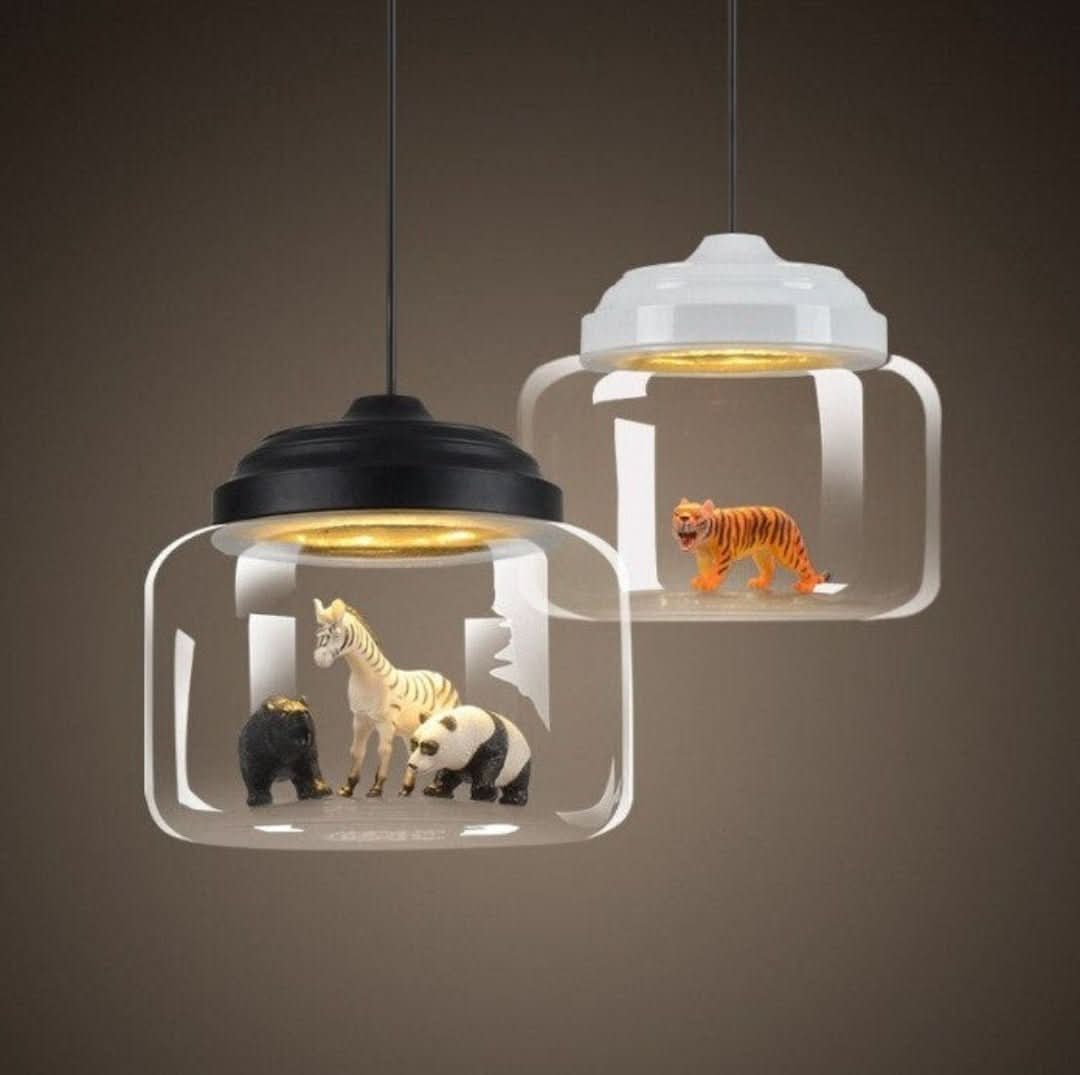 Little Zoo | Lámpara colgante con sombra de vidrio-Lamps-VyFlair