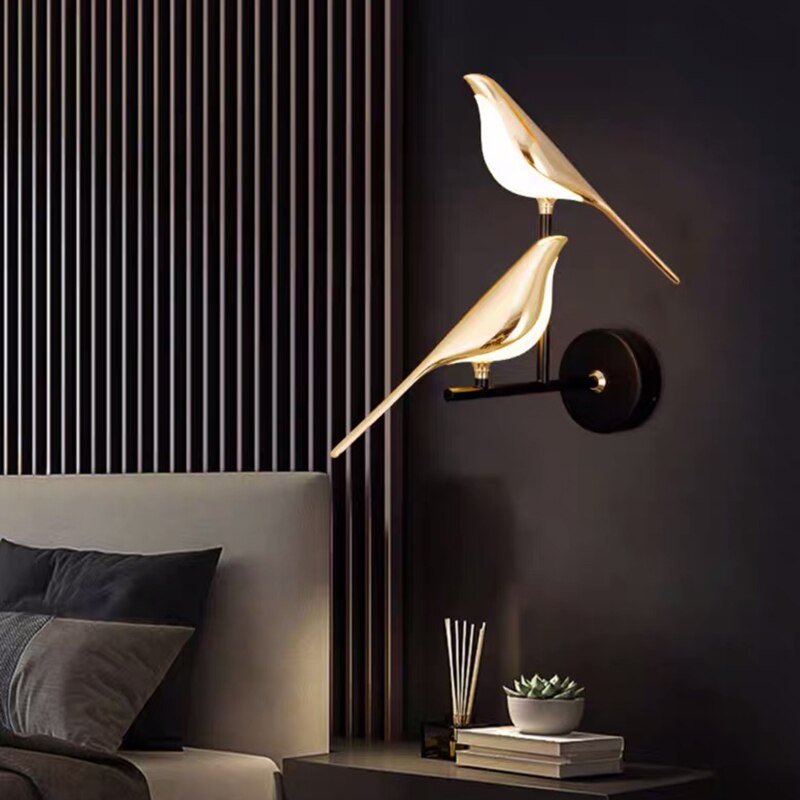 GlowFeather – Lámpara de Pared LED Moderna en Forma de Pájaro - VyFlair