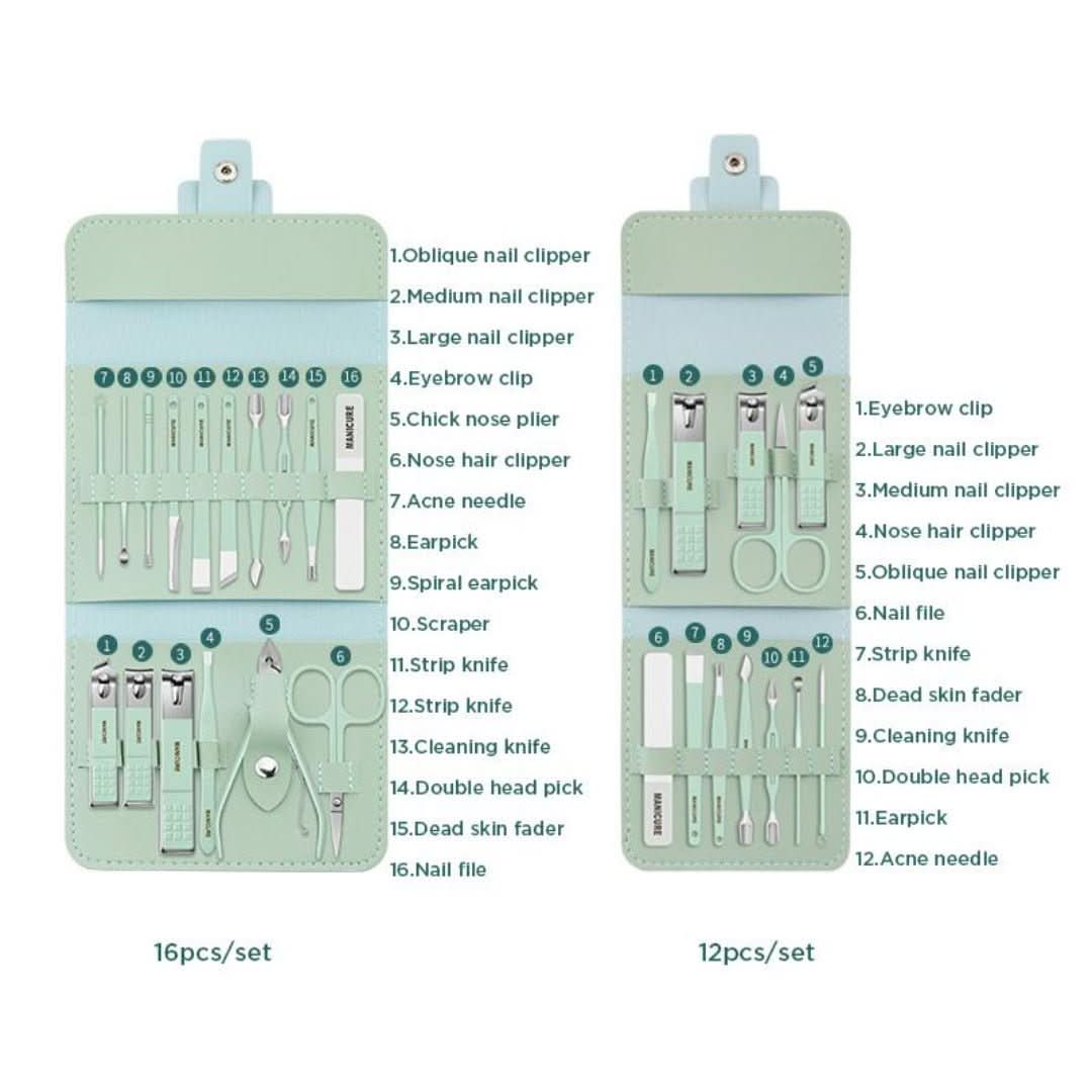 Conjuntos de cortadoras de uñas | Portátil (16 piezas)-Nail clipper set-VyFlair
