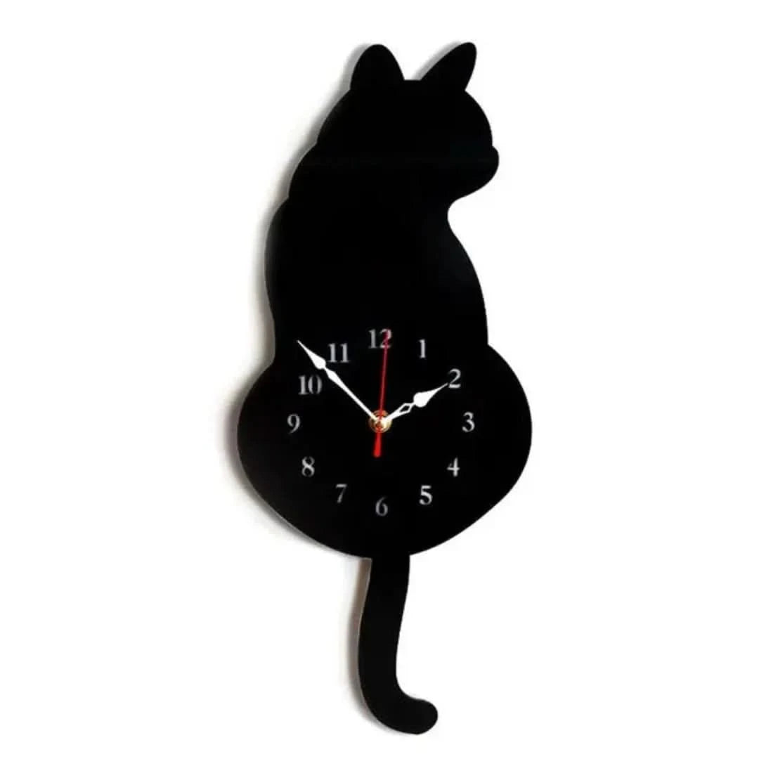 Gato nórdico | Reloj de pared que se mueve-wall clocks-VyFlair