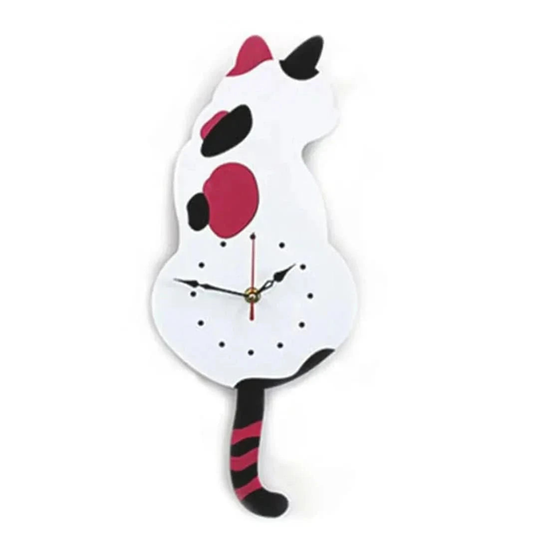 Gato nórdico | Reloj de pared que se mueve-wall clocks-VyFlair