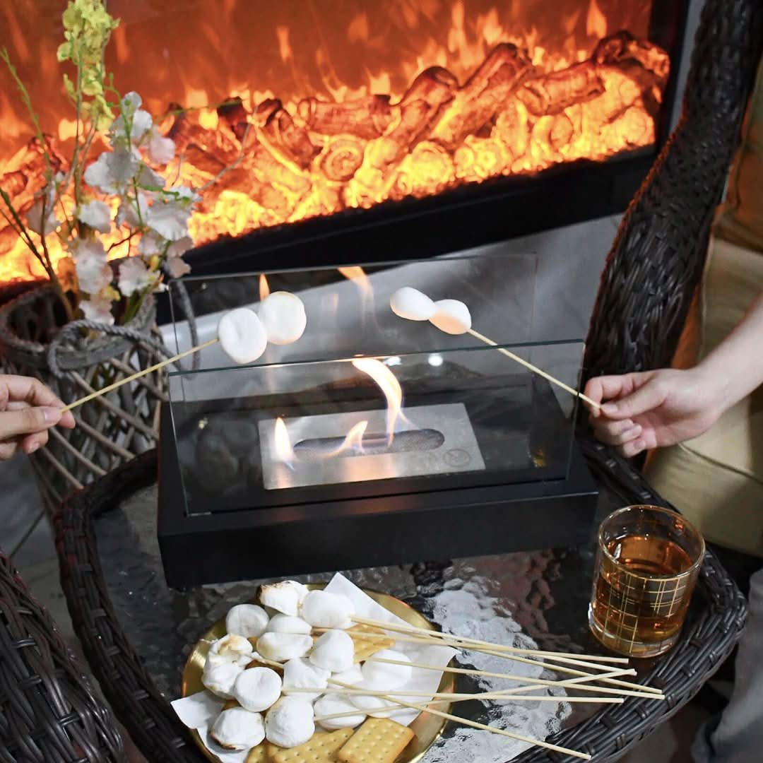 Infernolux: ¡disfruta de la calidez y el estilo con la chimenea portátil de Infernolux!-Portable Fireplace-VyFlair