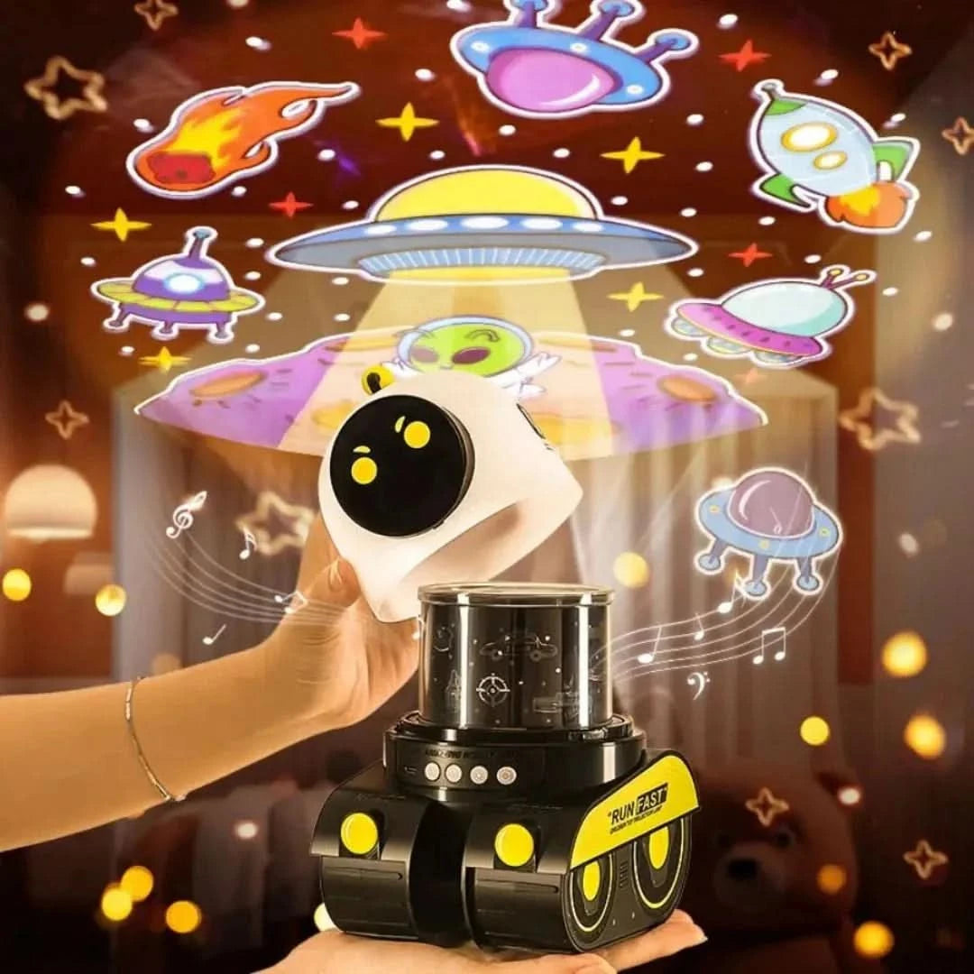 Noche estrellada del robot | Lámpara de proyección y altavoz-Lamps-VyFlair