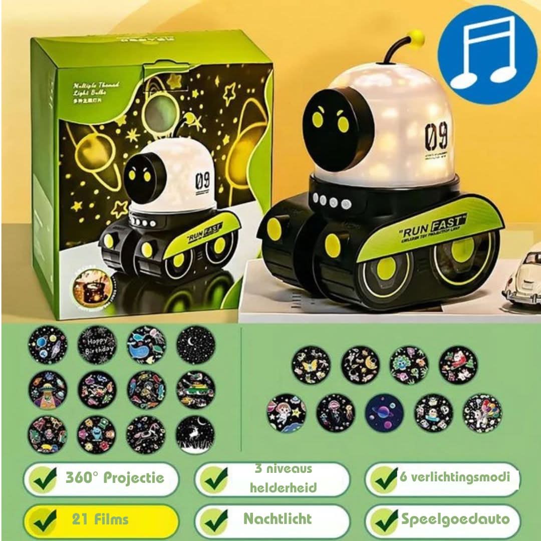 Noche estrellada del robot | Lámpara de proyección y altavoz-Lamps-VyFlair