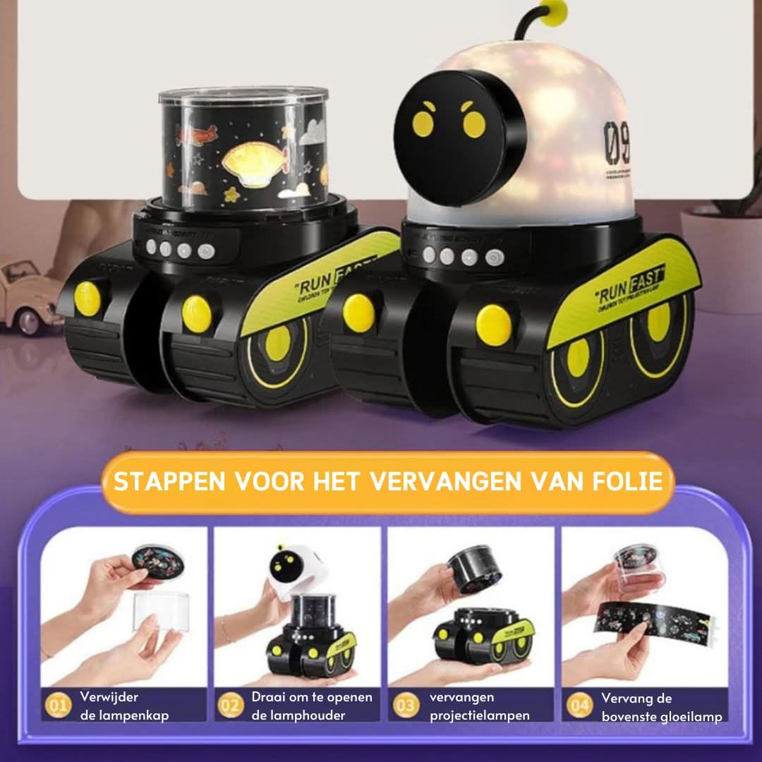 Noche estrellada del robot | Lámpara de proyección y altavoz-Lamps-VyFlair