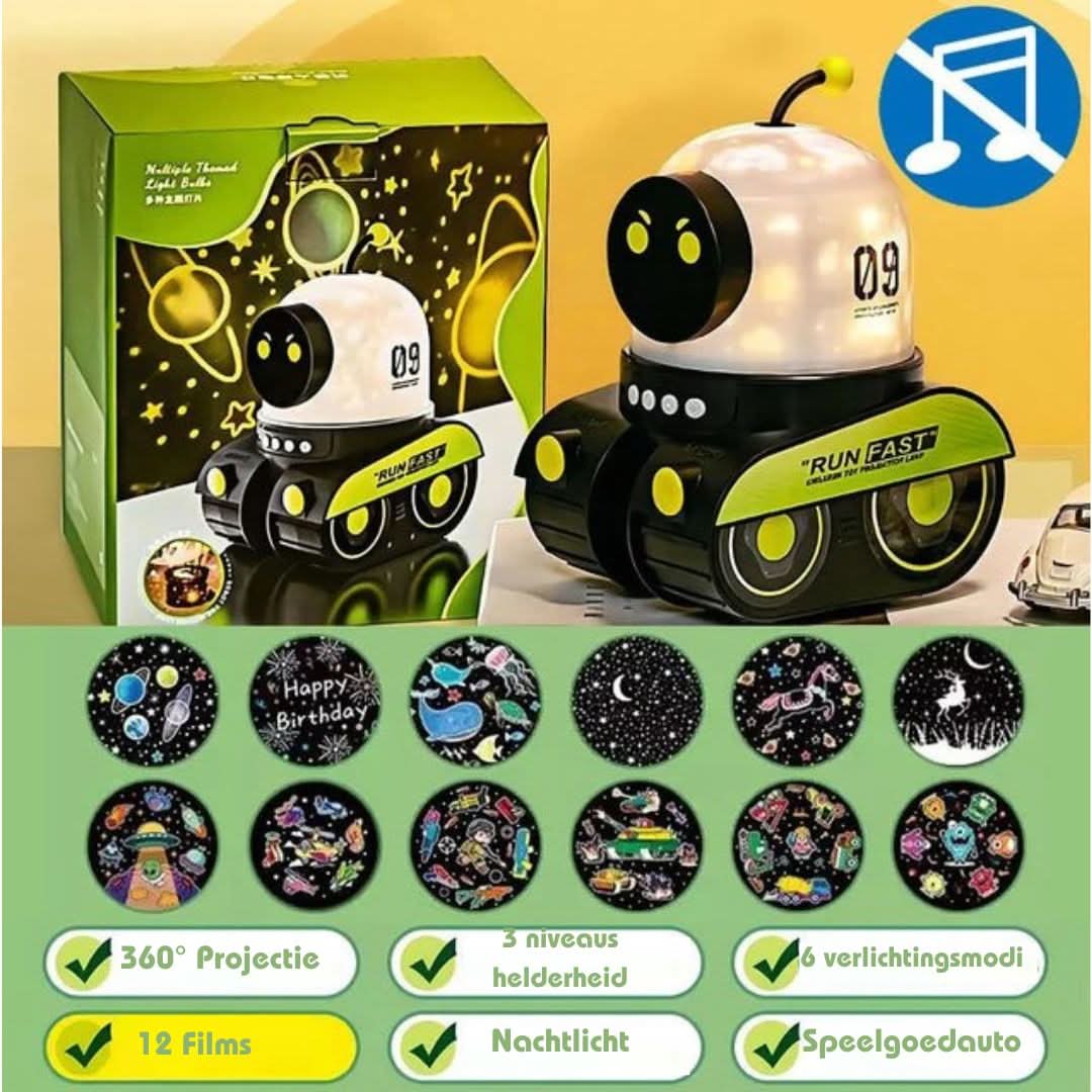 Noche estrellada del robot | Lámpara de proyección y altavoz-Lamps-VyFlair
