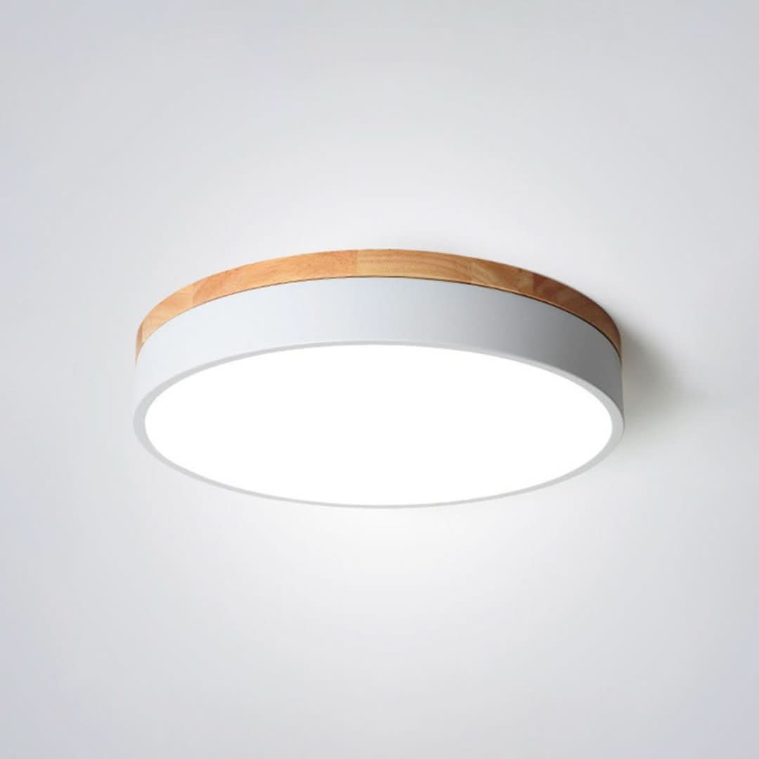Morandi Lámpara de techo moderna sala de estar de madera de metal gris blanco-Ceiling lamps-VyFlair