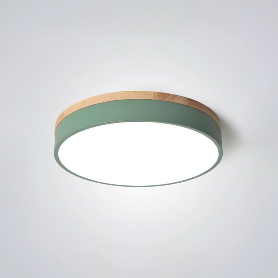 Morandi Lámpara de techo moderna sala de estar de madera de metal gris blanco-Ceiling lamps-VyFlair