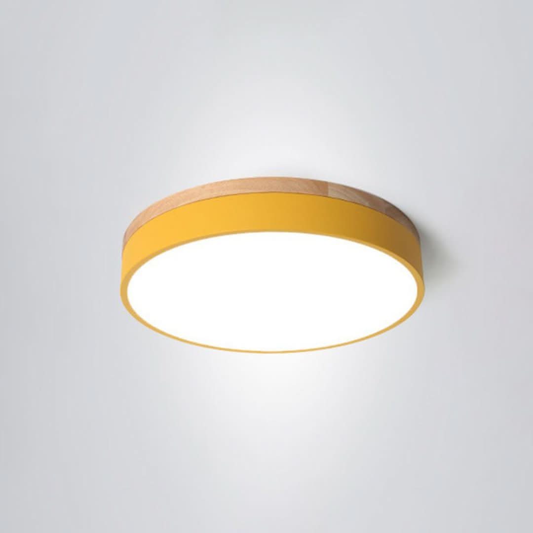 Morandi Lámpara de techo moderna sala de estar de madera de metal gris blanco-Ceiling lamps-VyFlair