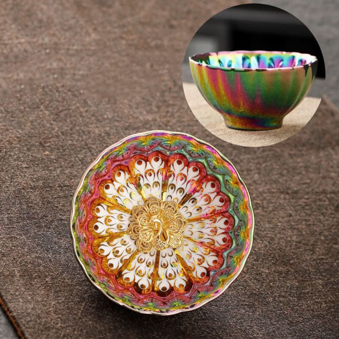 Encantadora copa de pavo real - Disfruta de colores finales-Coffee & Tea Cups-VyFlair
