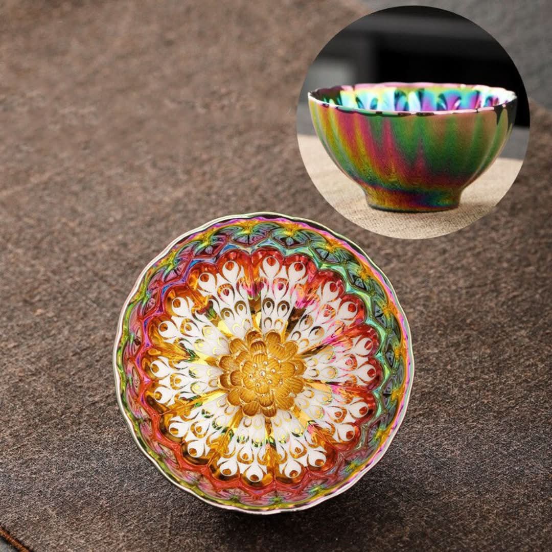 Encantadora copa de pavo real - Disfruta de colores finales-Coffee & Tea Cups-VyFlair