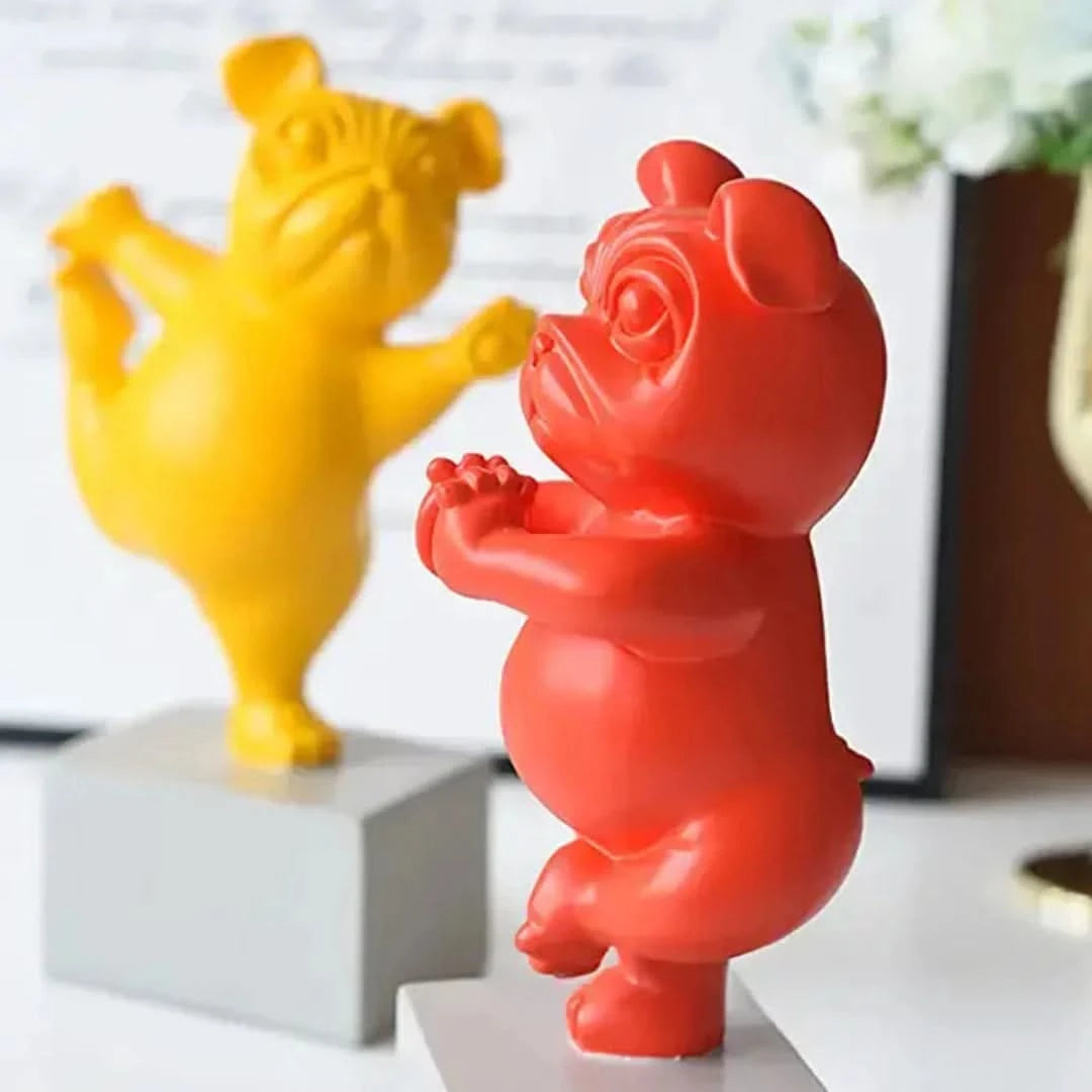 Bulldog de yoga-decor-VyFlair