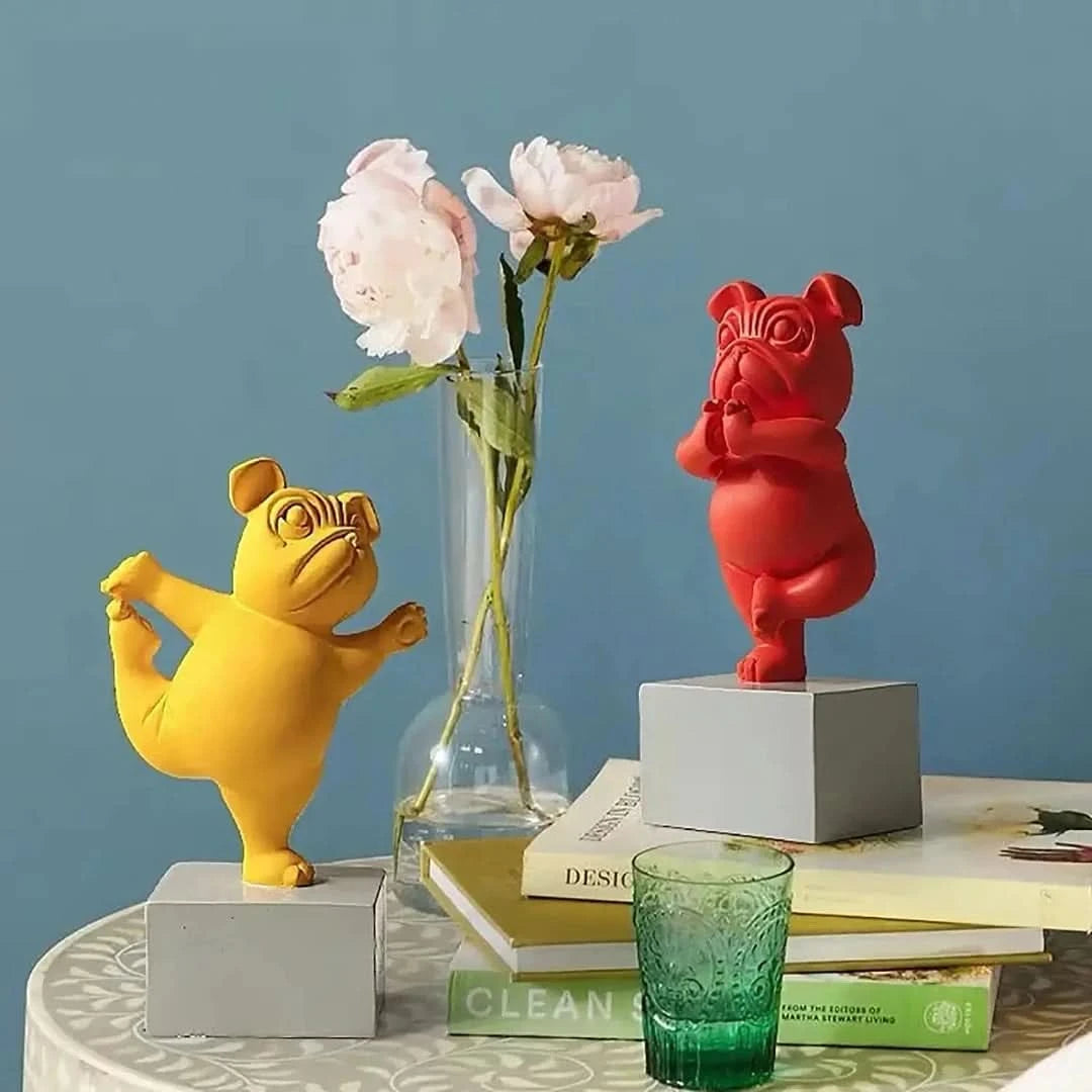 Bulldog de yoga-decor-VyFlair