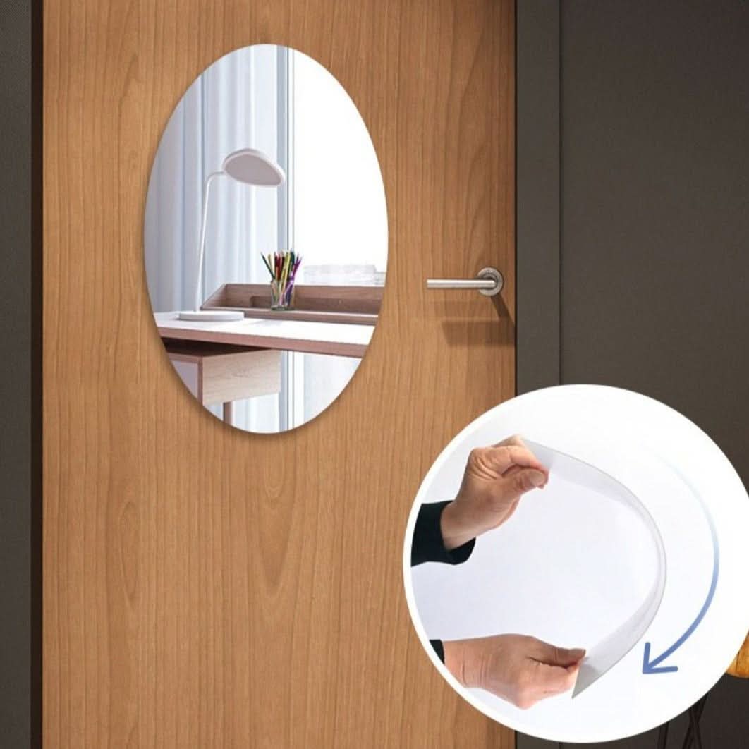 Espejo adhesivo | Forma ovalada-Adhesive Mirror-VyFlair