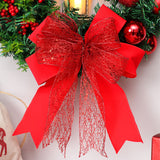 Corona de Navidad con Luces LED – Decoración Festiva con Lazo Rojo Elegante