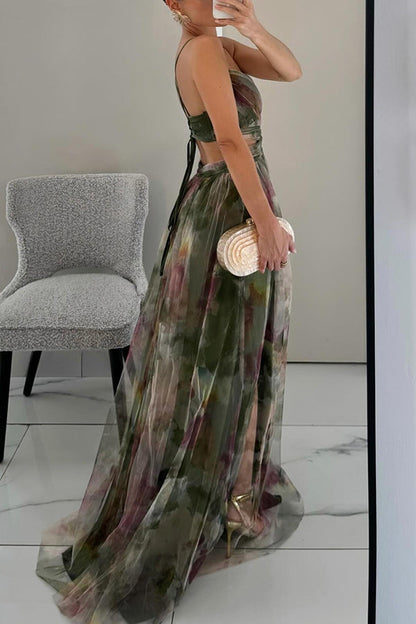 Aira - Vestido Largo Refinado con Cordones