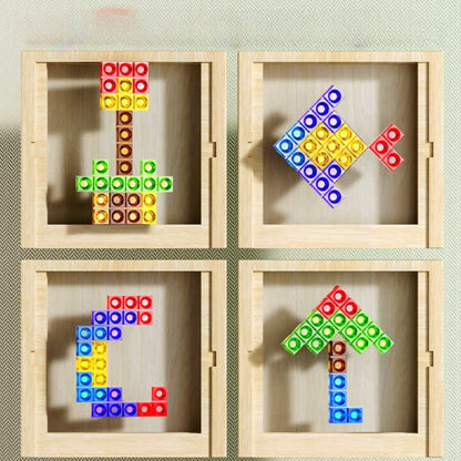 Tablero Ecoblock Tetris - Rompecabezas de Madera Sostenible