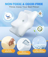 CozyRest Almohada Viscoelástica Cuello - Soporte Ergonómico - Alivio Cervical
