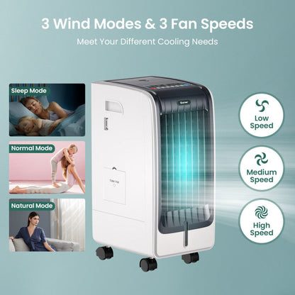 Enfriador Evaporativo Portátil 110V – 3 Velocidades – Temporizador 8H – Brisa Ajustable