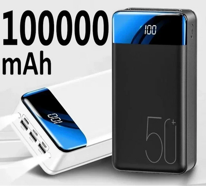Banco de Energía de Ultra-Alta Capacidad de 100,000mAh con Carga Súper Rápida – Cargador Portátil para Teléfonos, Tabletas y Laptops