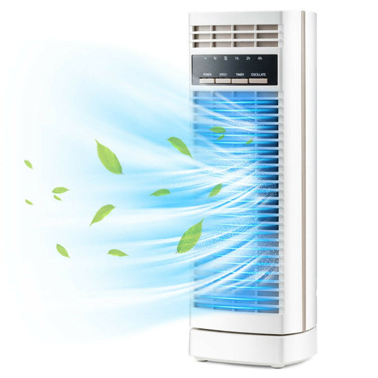 Pequeño Ventilador de Mesa Oscilante - 14" Torre Eléctrico - Temporizador y Velocidades Ajustables