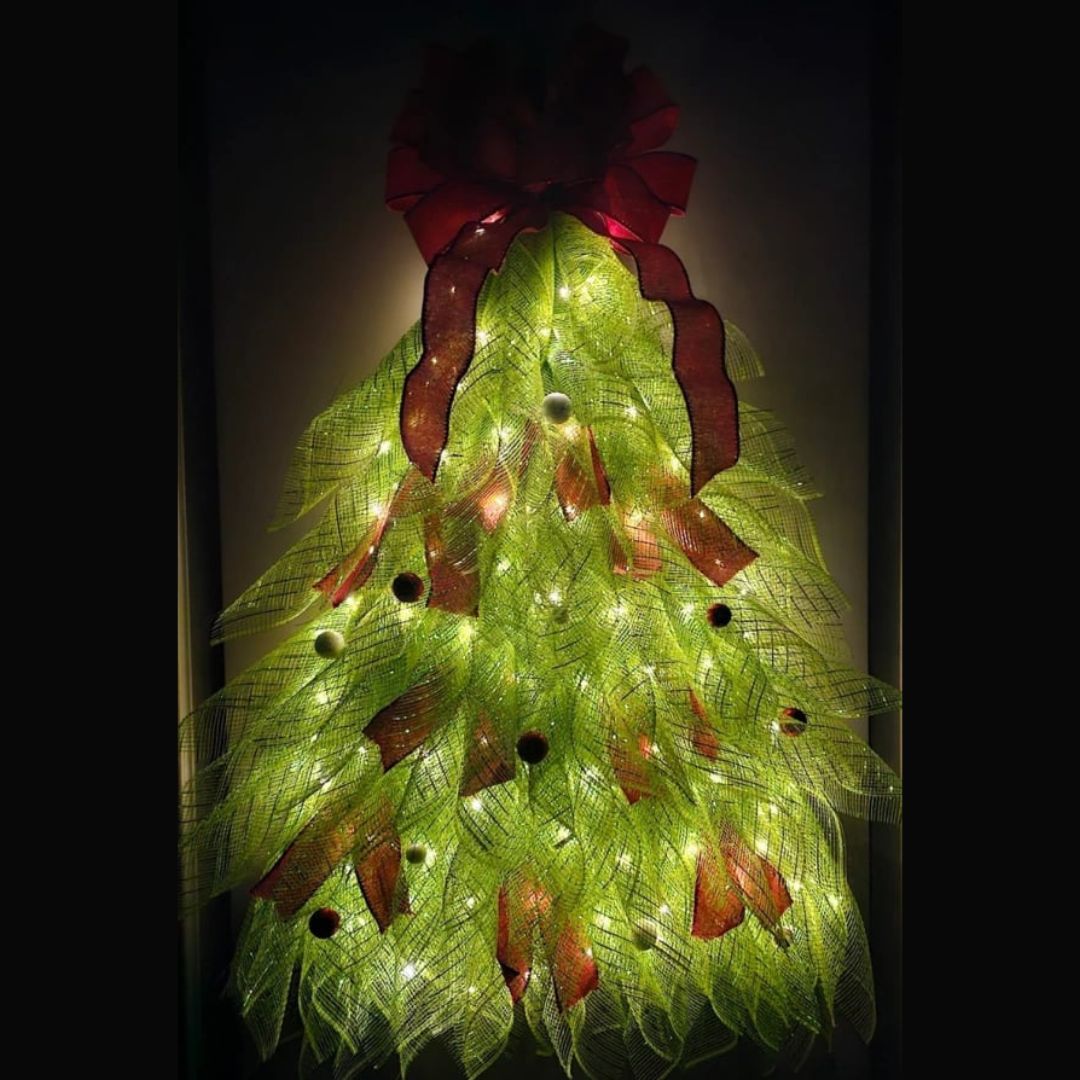 Corona de Navidad Hecha a Mano – Decoración con Luces LED para Puerta Principal