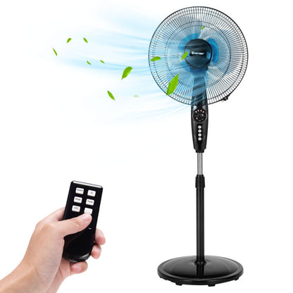 Ventilador de Piso Ajustable - Soporte Oscilante Silencioso - Enfriamiento Personalizado