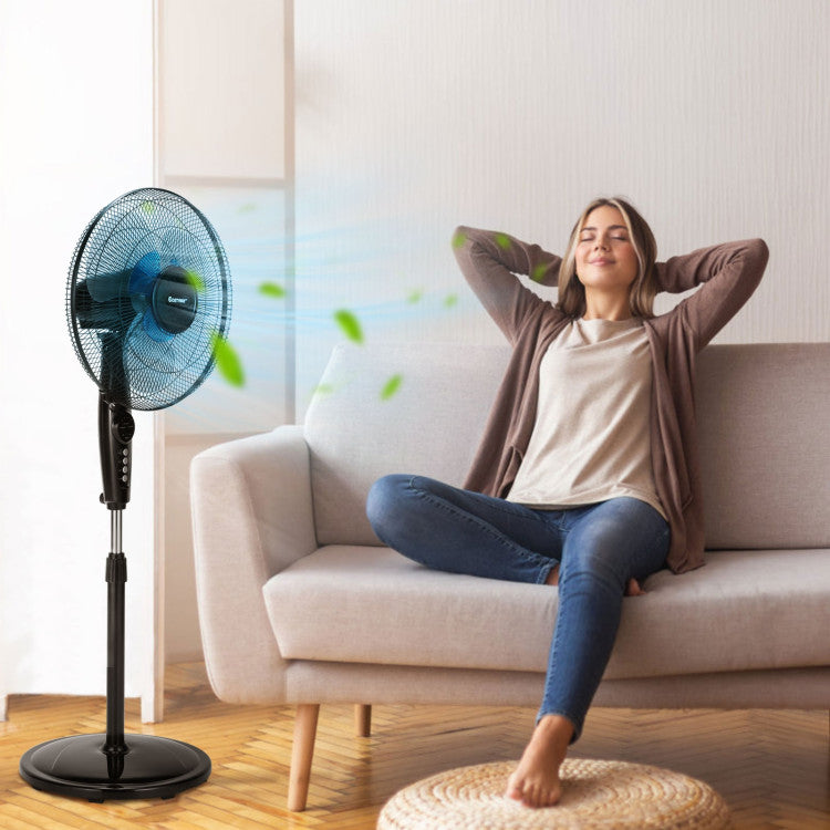 Ventilador de Piso Ajustable - Soporte Oscilante Silencioso - Enfriamiento Personalizado