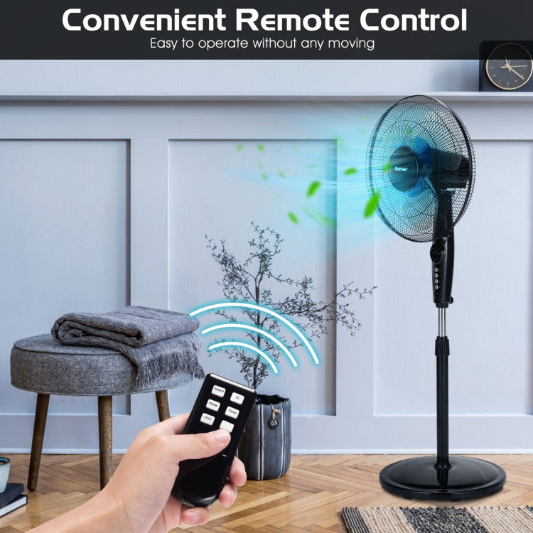 Ventilador de Piso Ajustable - Soporte Oscilante Silencioso - Enfriamiento Personalizado