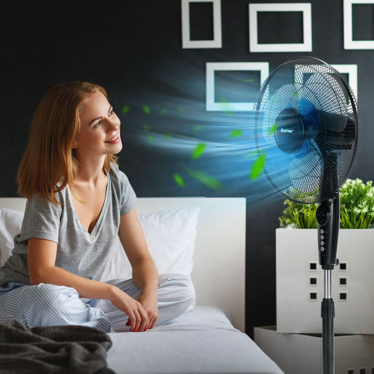 Ventilador de Piso Ajustable - Soporte Oscilante Silencioso - Enfriamiento Personalizado