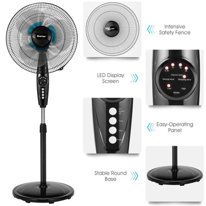 Ventilador de Piso Ajustable - Soporte Oscilante Silencioso - Enfriamiento Personalizado