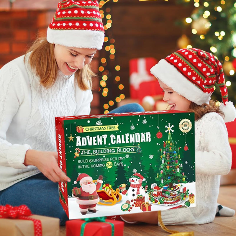 Calendario dell'Avvento 2025 – Kit di Costruzione dell'Albero di Natale con 24 Giorni di Sorprese e Decorazioni Fai-da-te