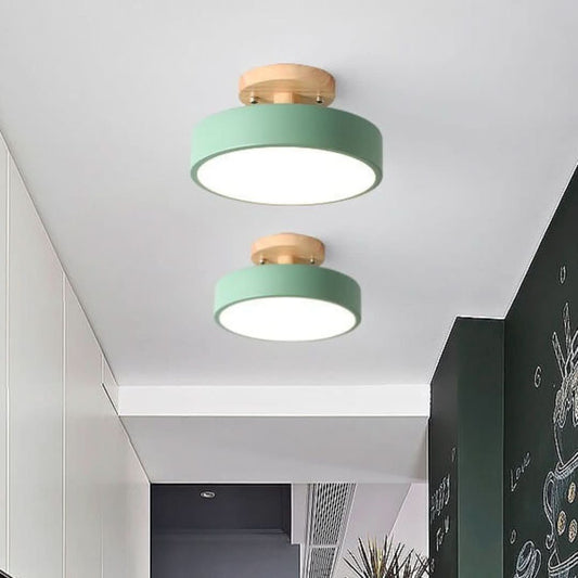 Nordic Log Round LED Semi-recessed Ceiling Lamp