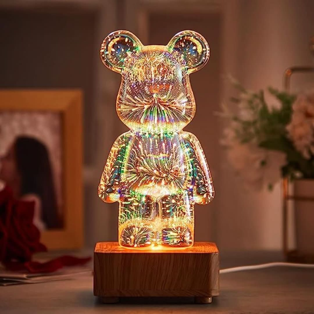 3D Fireworks Bear Lamp