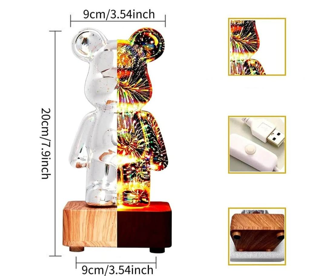 3D Fireworks Bear Lamp