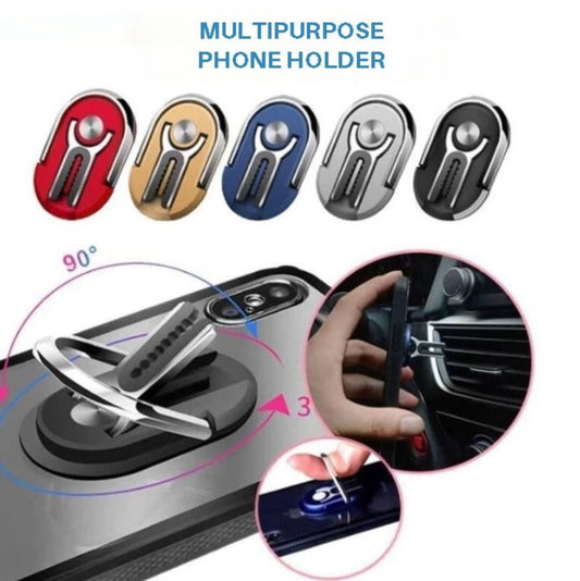 Portable multifunction ring for cell phone holder