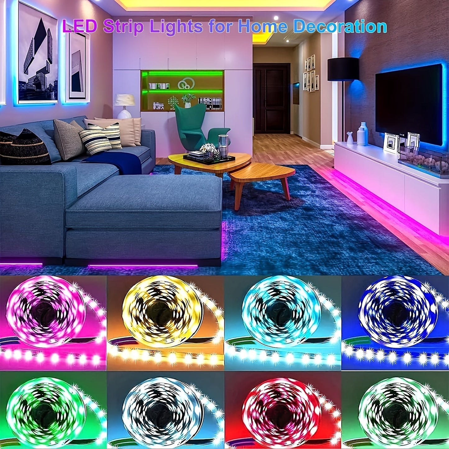 Luces LED 300ft Cambio de Color con Música