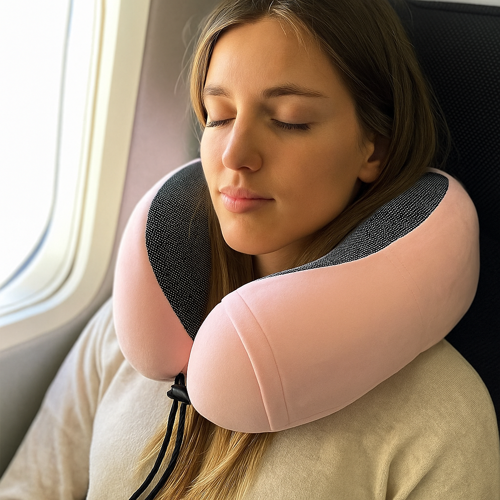 Almohada de Viaje para Cuello - Espuma Viscoelástica AirRest - Ergonómica
