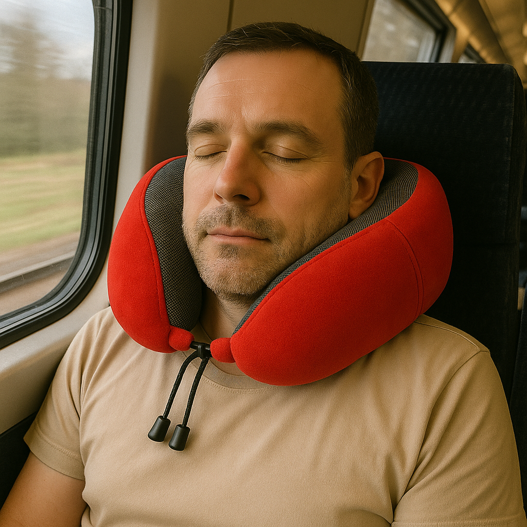 Almohada de Viaje para Cuello - Espuma Viscoelástica AirRest - Ergonómica