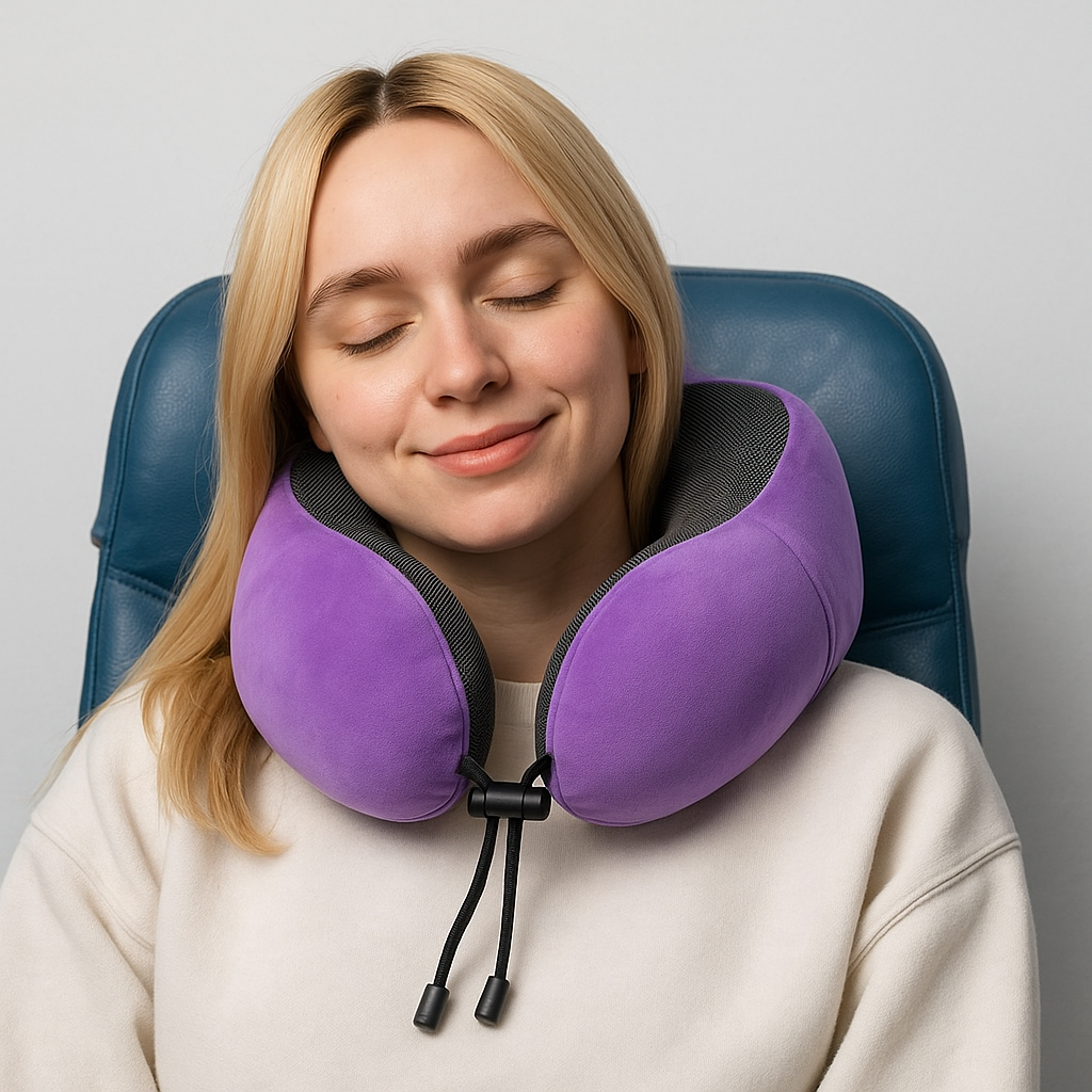 Almohada de Viaje para Cuello - Espuma Viscoelástica AirRest - Ergonómica