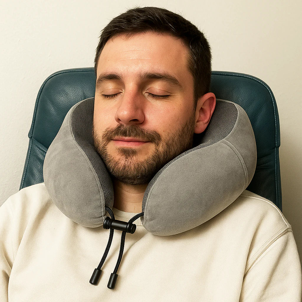Almohada de Viaje para Cuello - Espuma Viscoelástica AirRest - Ergonómica