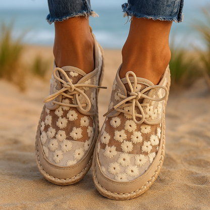 Ortopédico Zapato elegante y vaporoso con motivo floral - Arabella