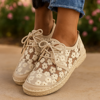 Ortopédico Zapato elegante y vaporoso con motivo floral - Arabella