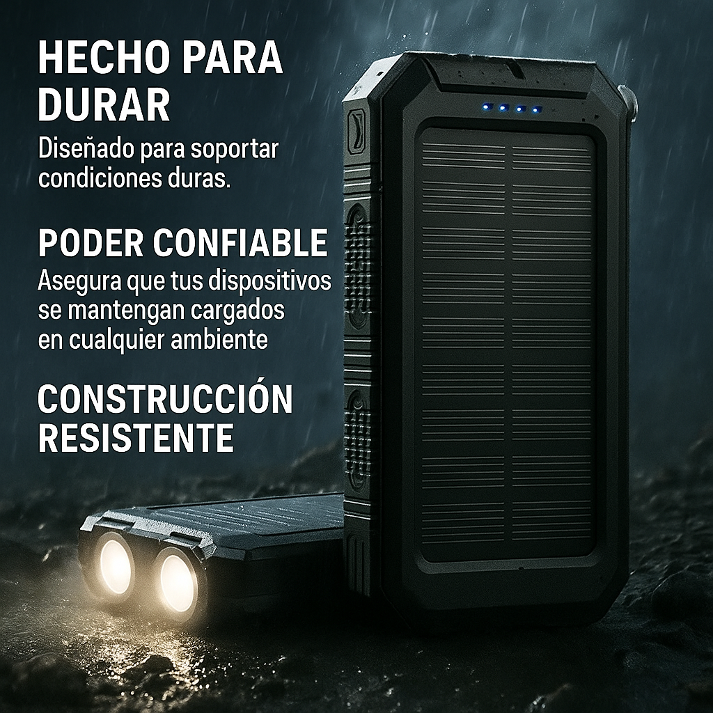 Batería Solar 500000mAh Impermeable Portátil