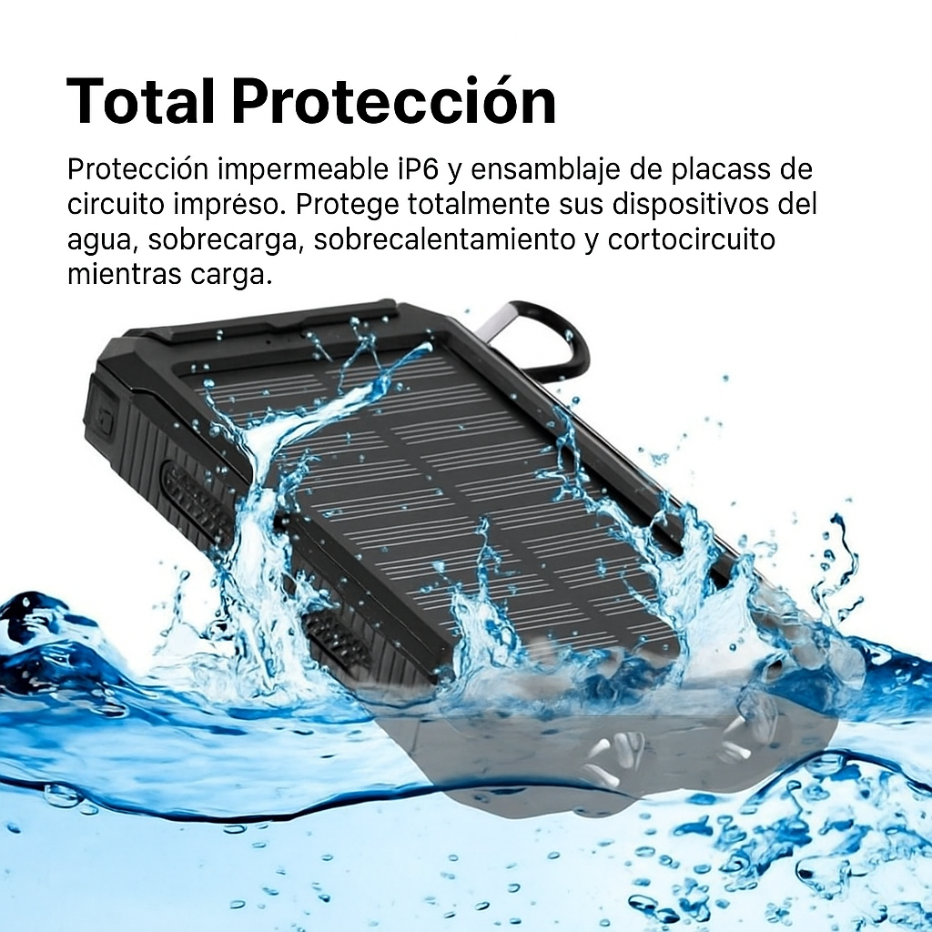 Batería Solar 500000mAh Impermeable Portátil