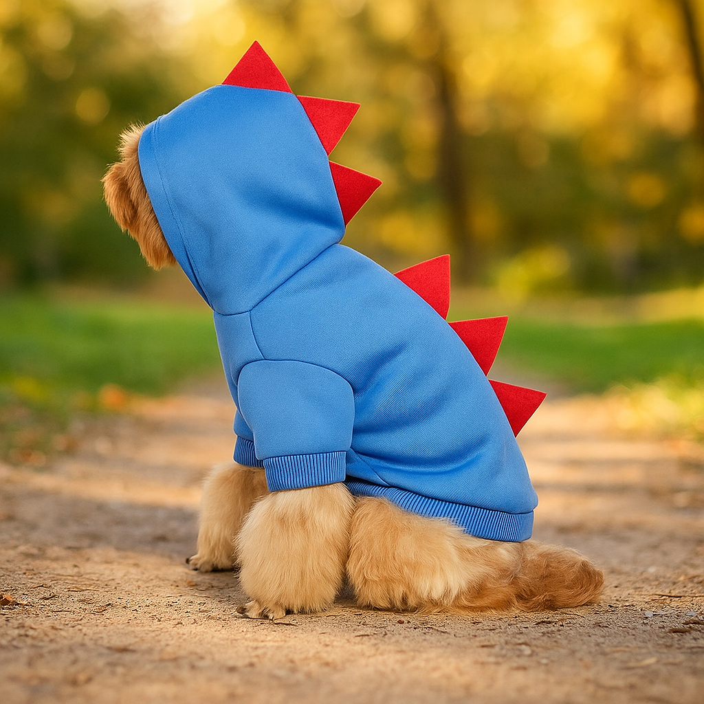 Sudadera de Halloween Dinosaurio para Perro - Forro Polar Cálido - Disfraz Divertido